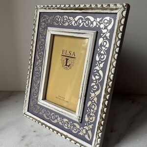 Wood with Floral Motif lavander Joy Elsa L Inc 4x6 Photo Picture Frame